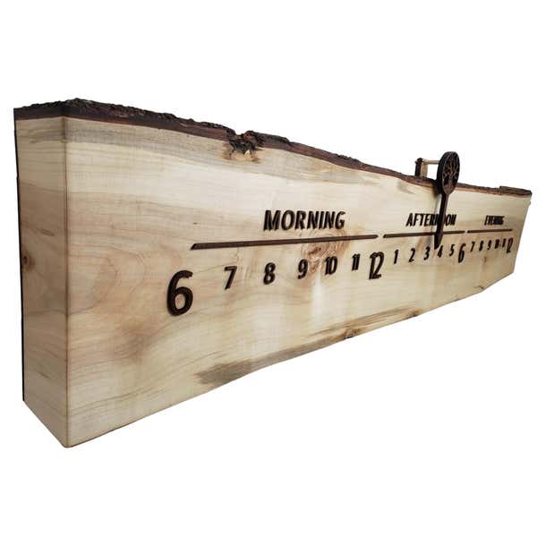 Alruba: 5-foot Maple and Walnut Linear Clock at 1stDibs | 5 foot wall clock