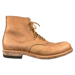 AL'S ATTIRE Size 12 Tan Leather Lace Up Handmade Work Boots