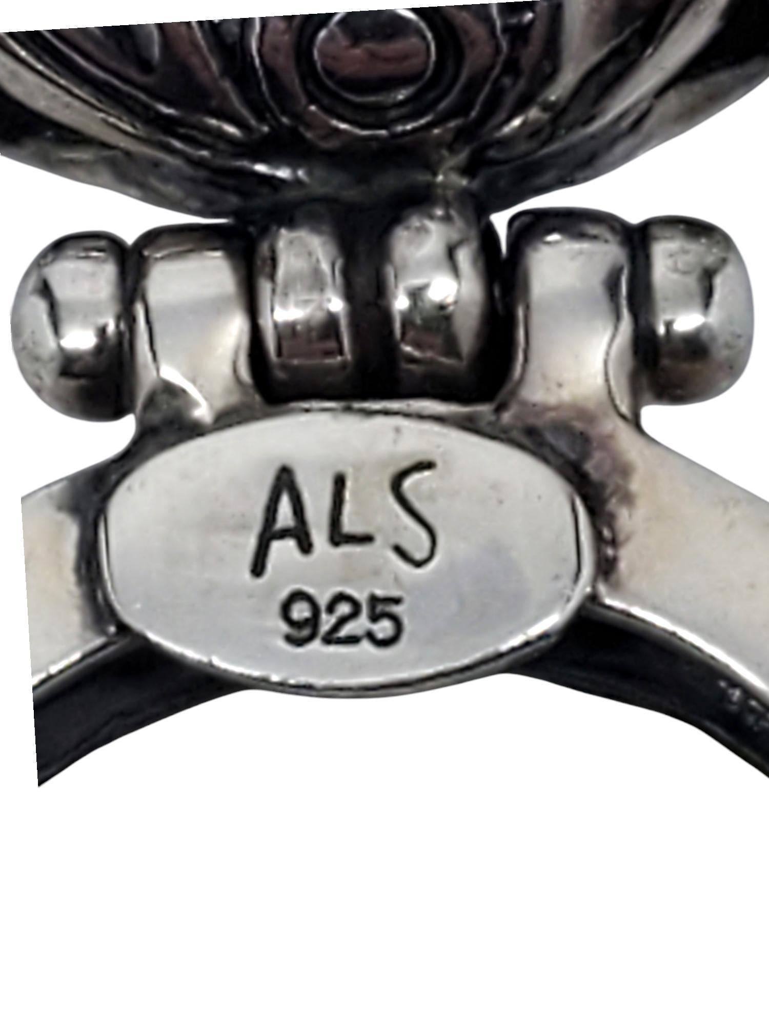 ALS Sterling Silver Mother Of Pearl Large Pendant #20776 For Sale 2