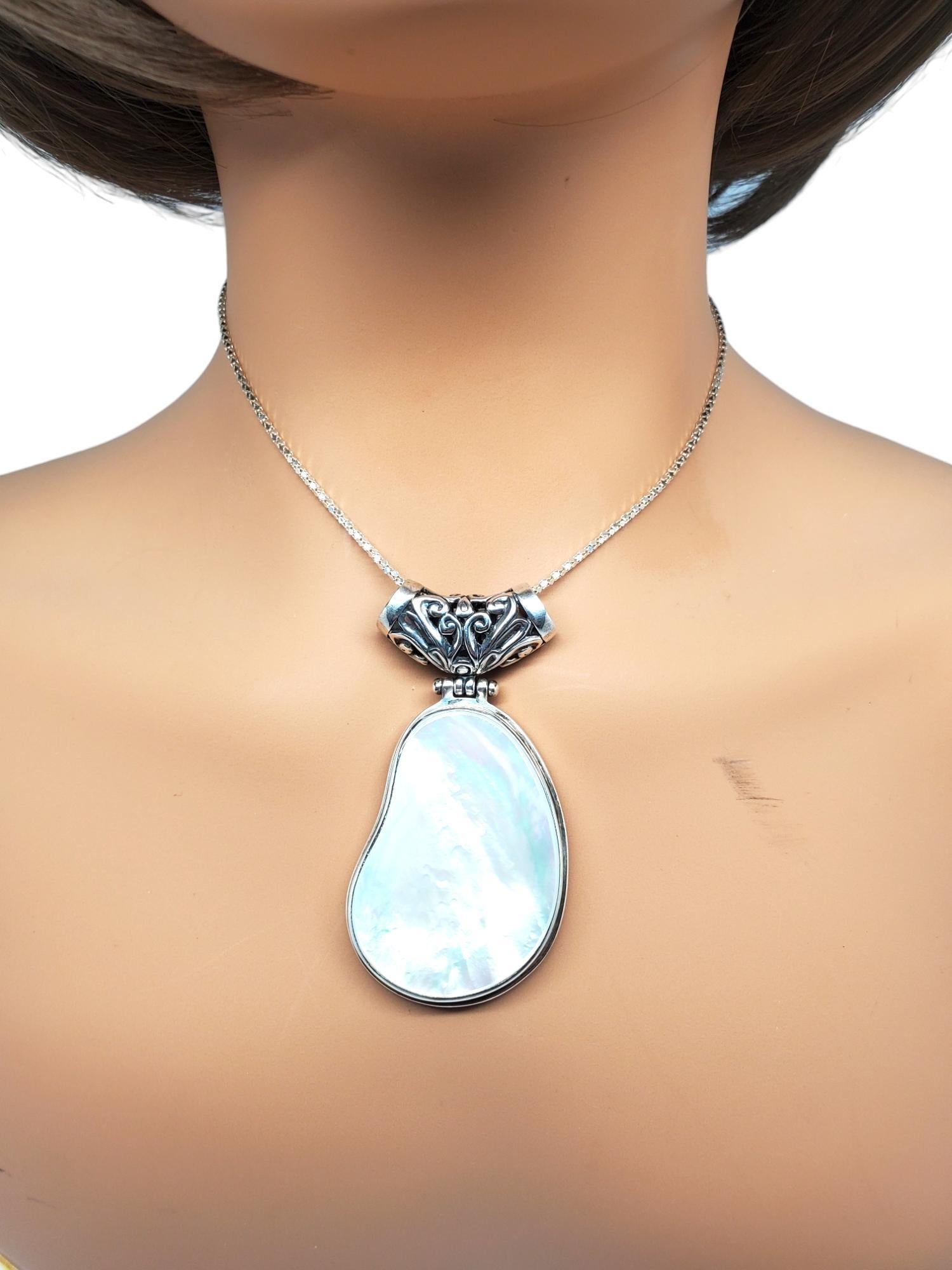 ALS Sterling Silver Mother Of Pearl Large Pendant #20776 For Sale 4