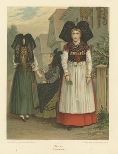 Alsace Folk Costume, Griesheim, Traditional Dress, c.1875