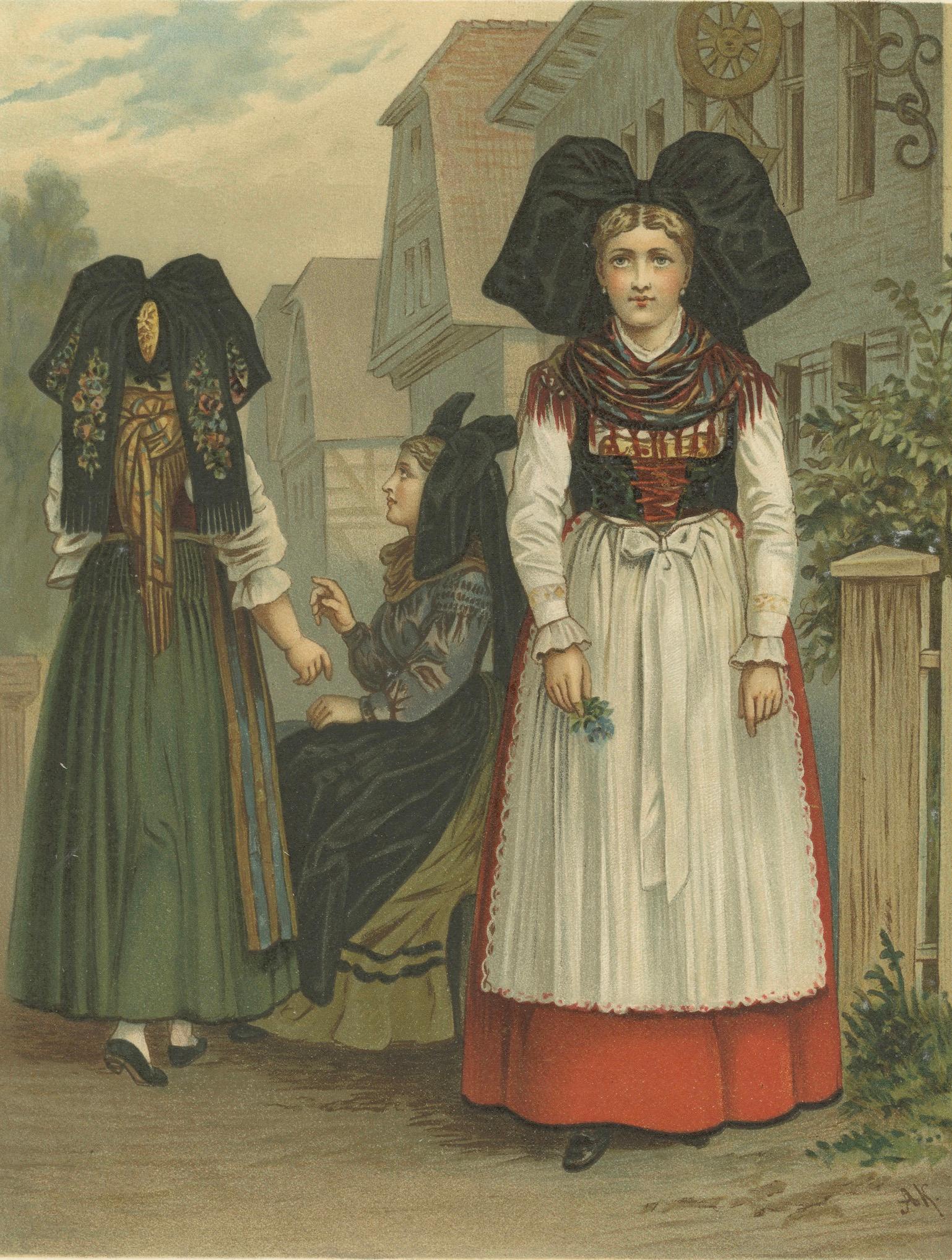 Alsace Folk Costume, Griesheim, Traditional Dress, c.1875