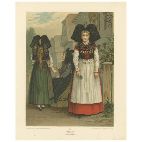 Alsace Folk Costume, Griesheim, Traditional Dress, c.1875