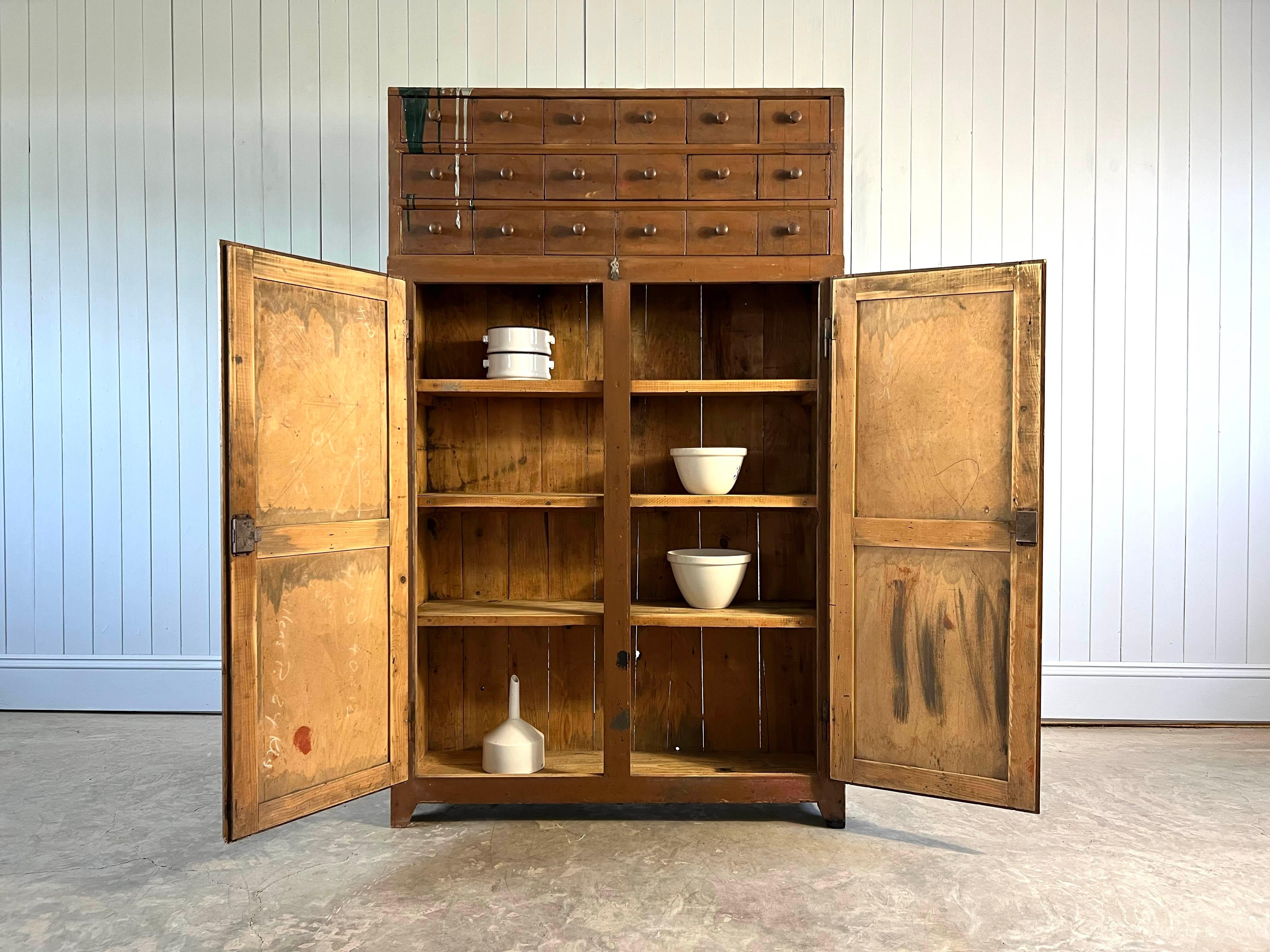 French Alsace Industrial Cupboard with Drawers For Sale