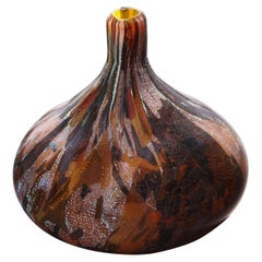 Also Nason Handblown Glass Vase with Silver and Gold Foil, 1960s