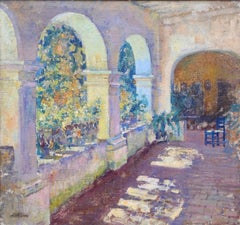 Morning Sunlight in The Patio, Mission San Juan Capistrano, Impressionist