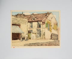 Antique Women Outside Breton Hotel - Chromolithograph on Paper