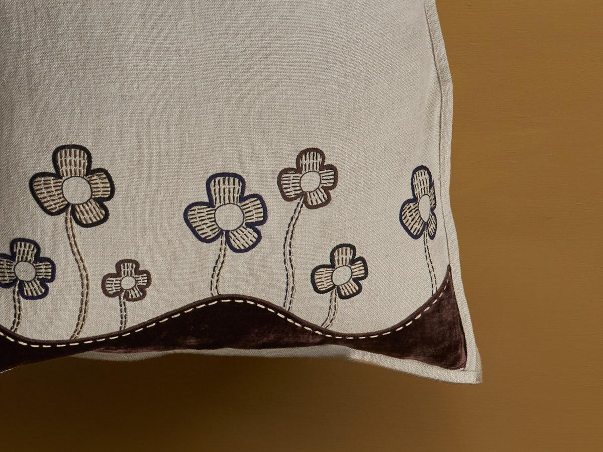 brown floral cushions