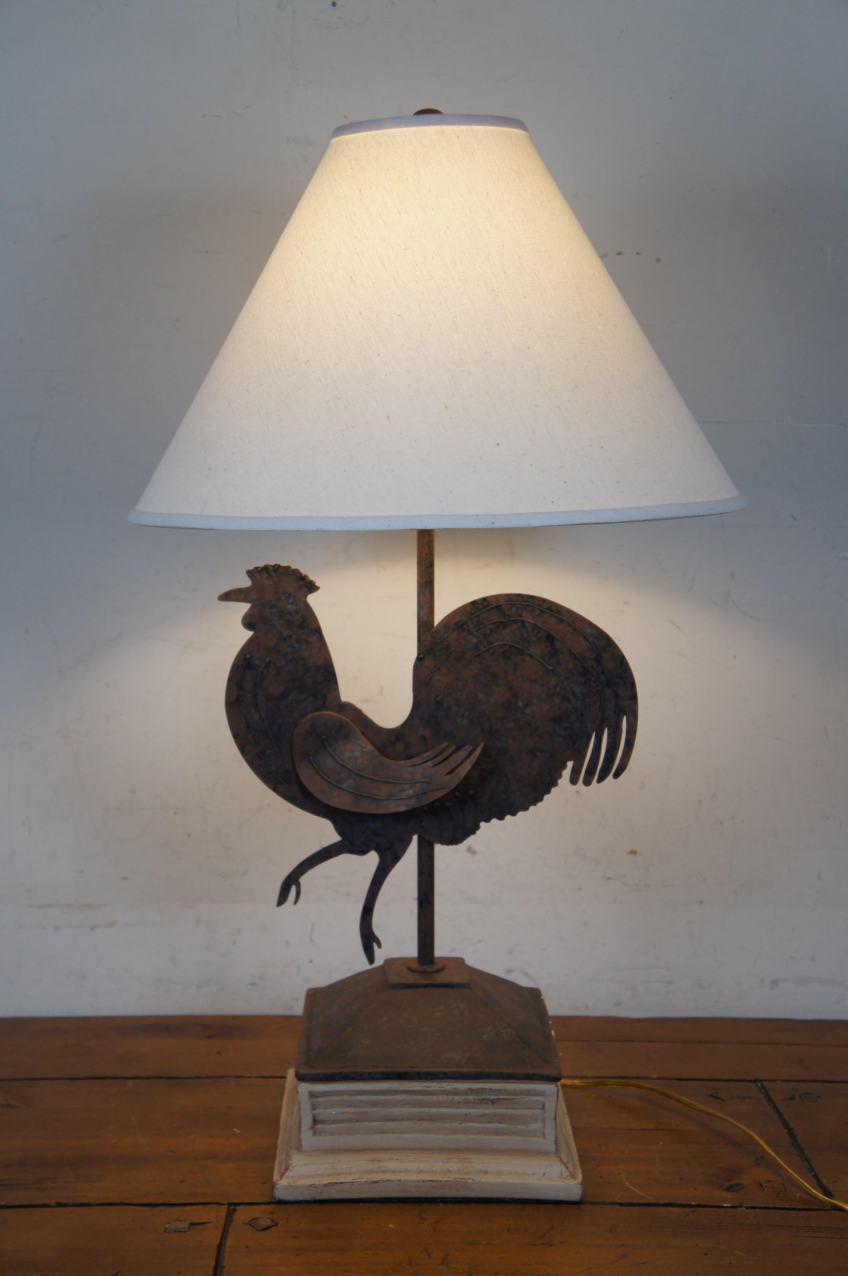 Country Farmhouse Rooster Weathervane Lamp For Sale 6