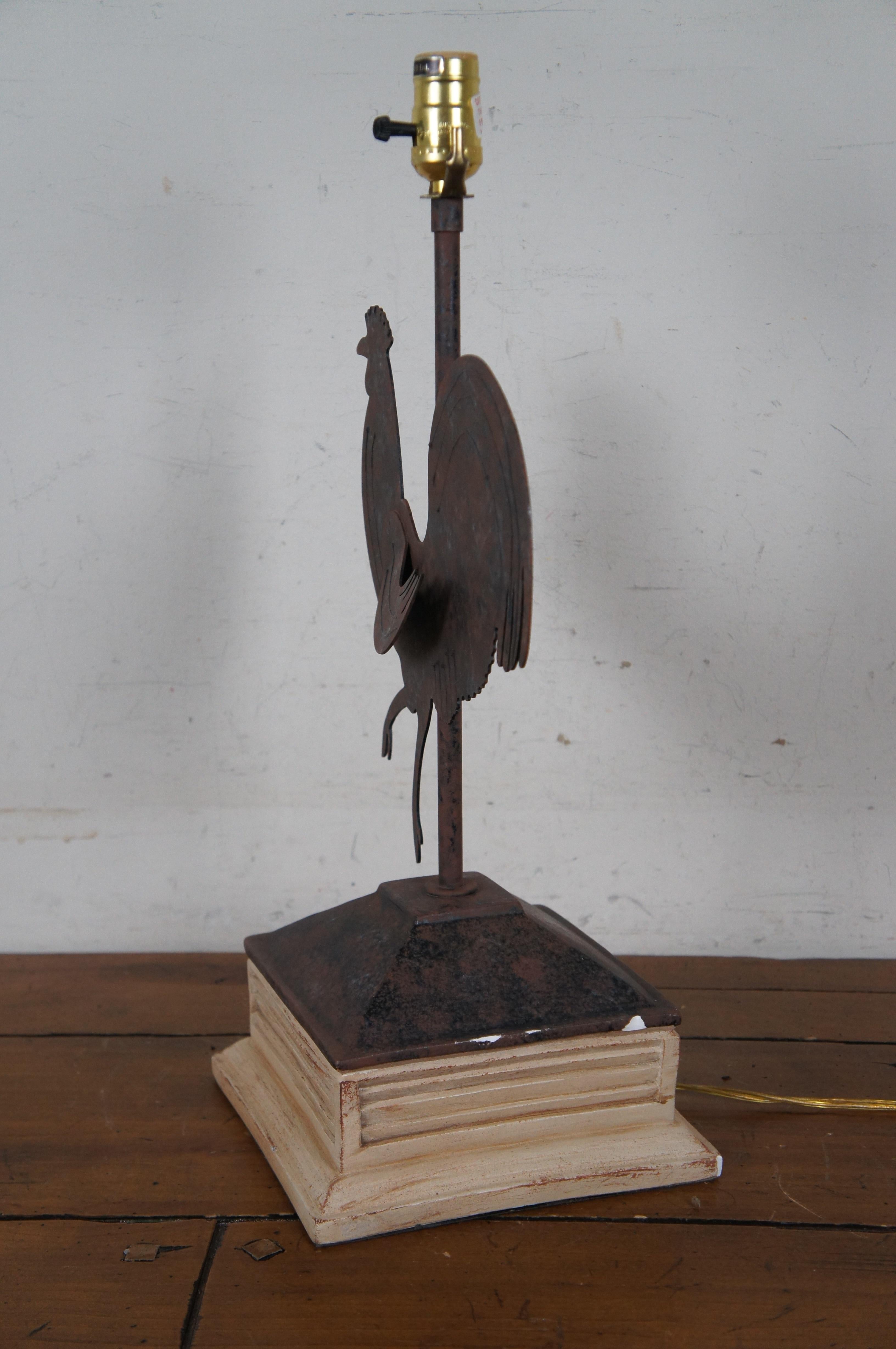 20th Century Country Farmhouse Rooster Weathervane Lamp For Sale