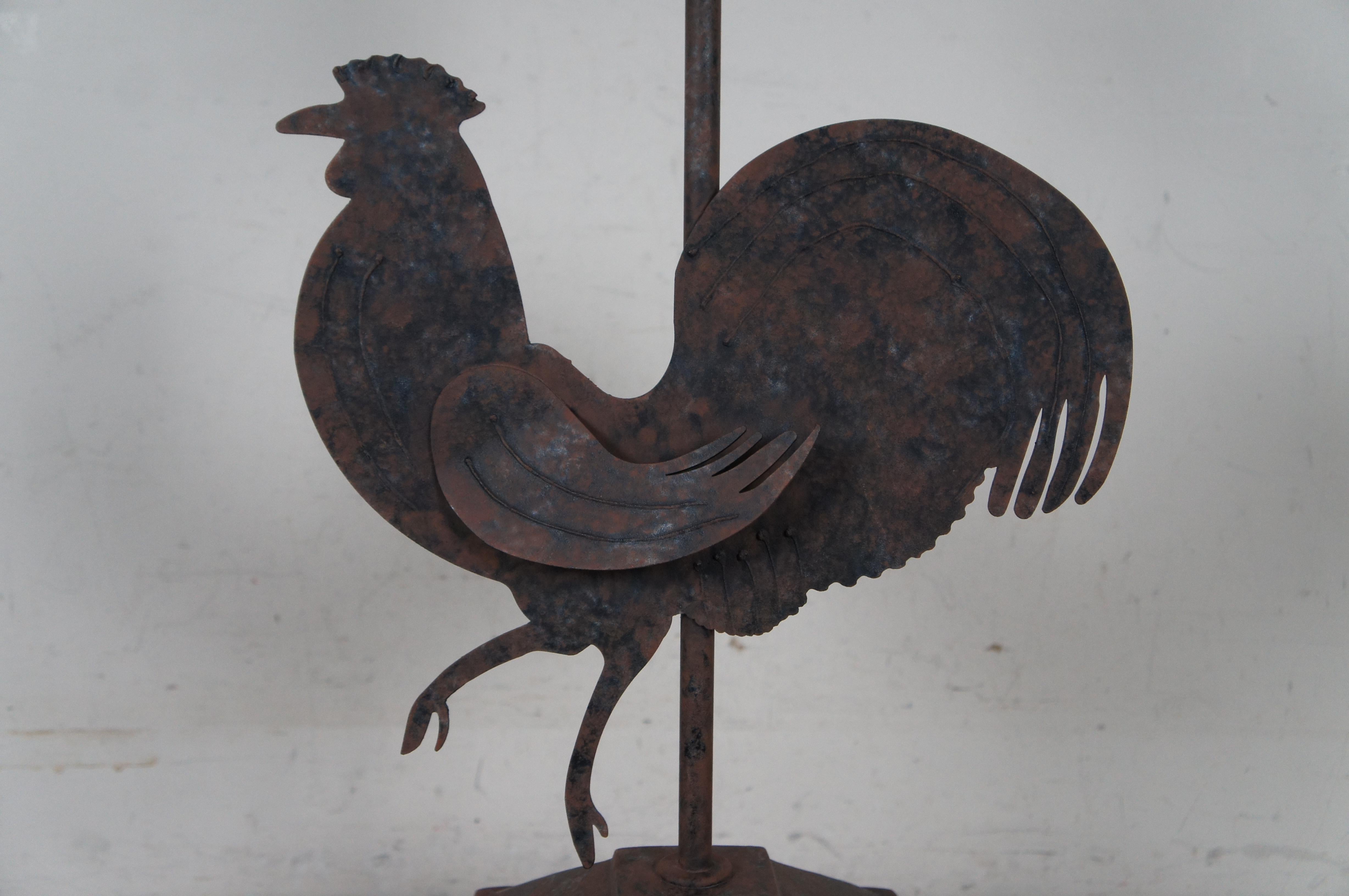 Country Farmhouse Rooster Weathervane Lamp For Sale 2