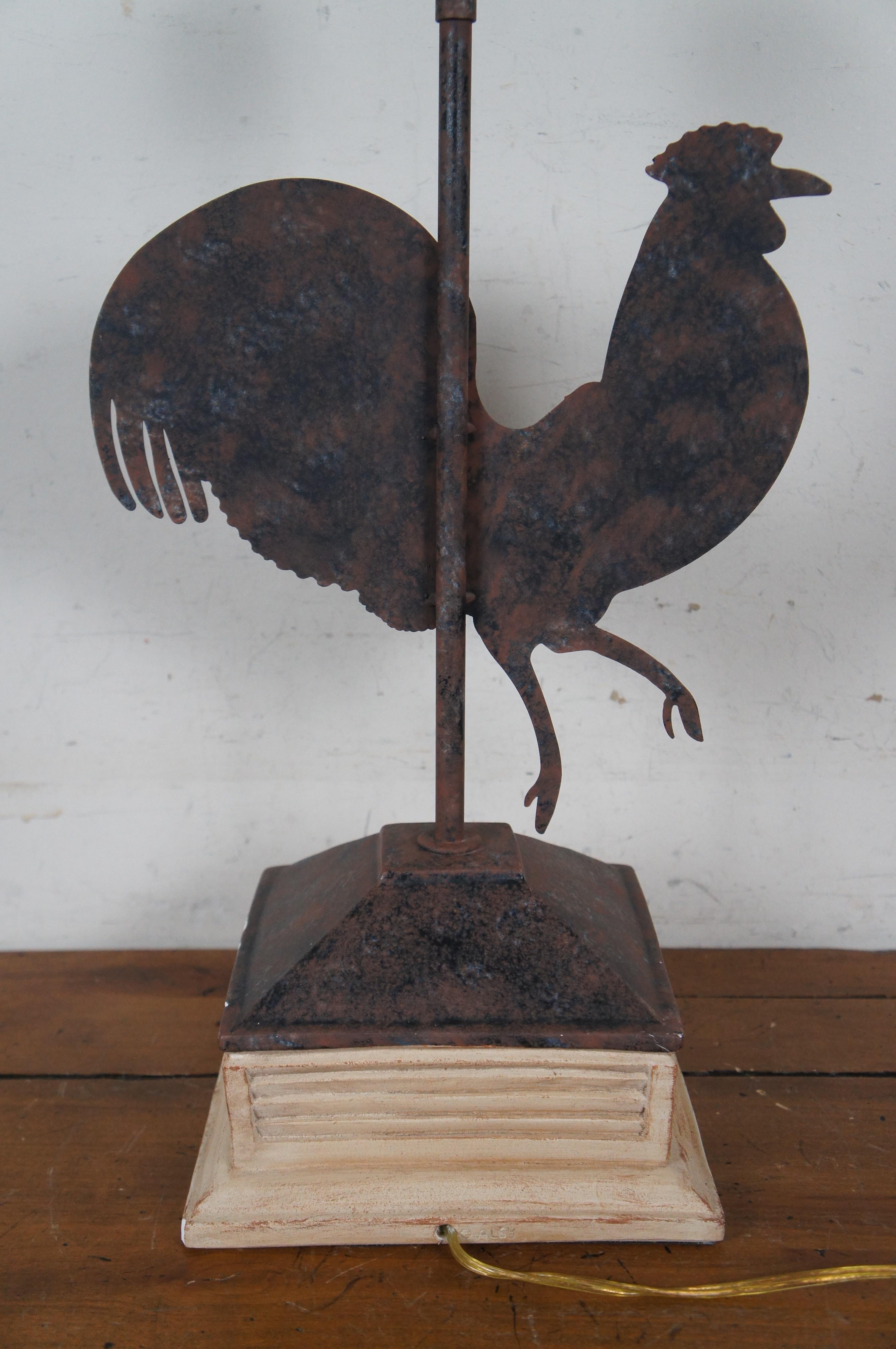 Country Farmhouse Rooster Weathervane Lamp For Sale 3