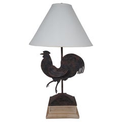 Vintage Country Farmhouse Rooster Weathervane Lamp