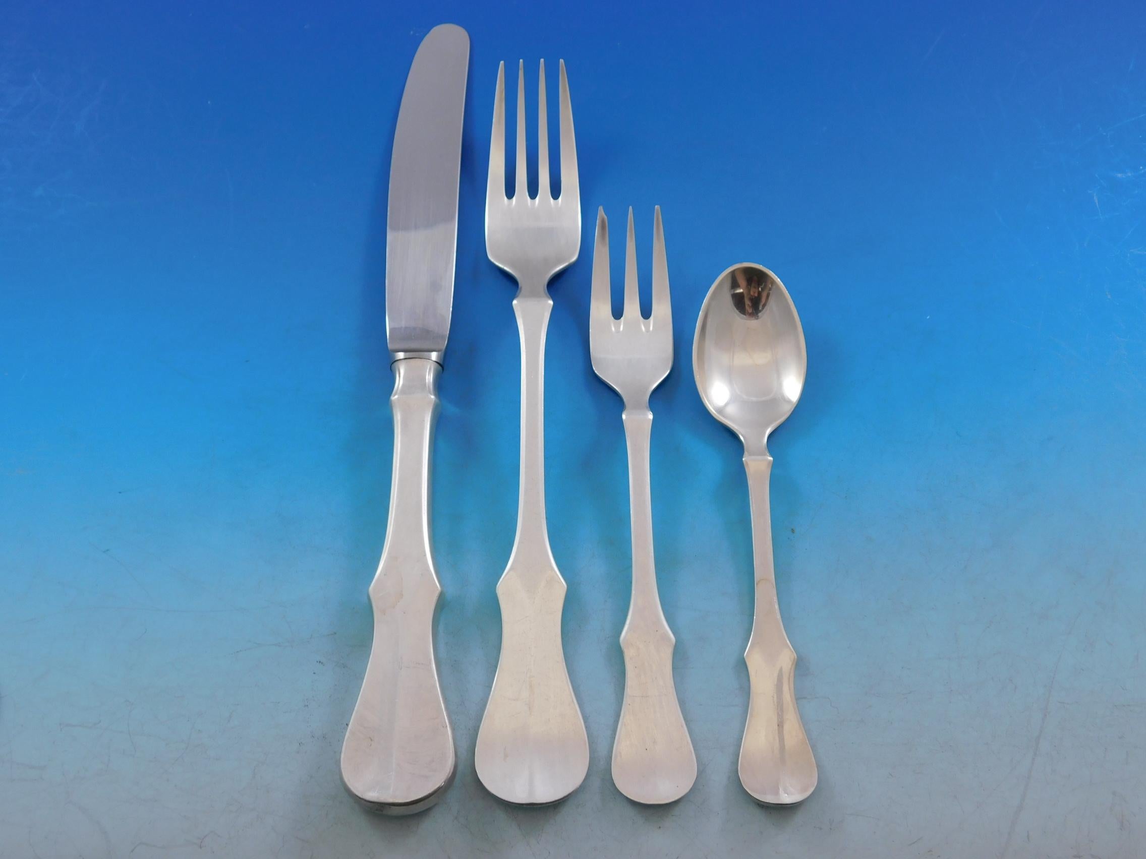 20th Century Alt Kopenhagen by Robbe & Berking 800 Silver Flatware Set for 8 Service 87 Pc For Sale