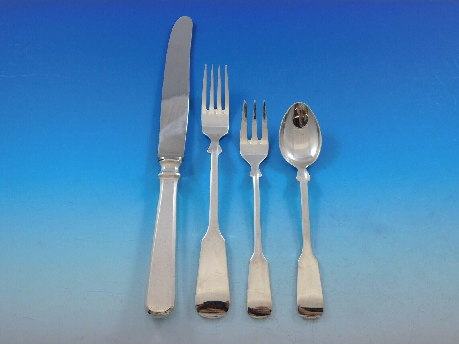 Alt Spaten by Robbe & Berking Germany 800 Silver Flatware Service Set 73 Pcs In Excellent Condition For Sale In Big Bend, WI