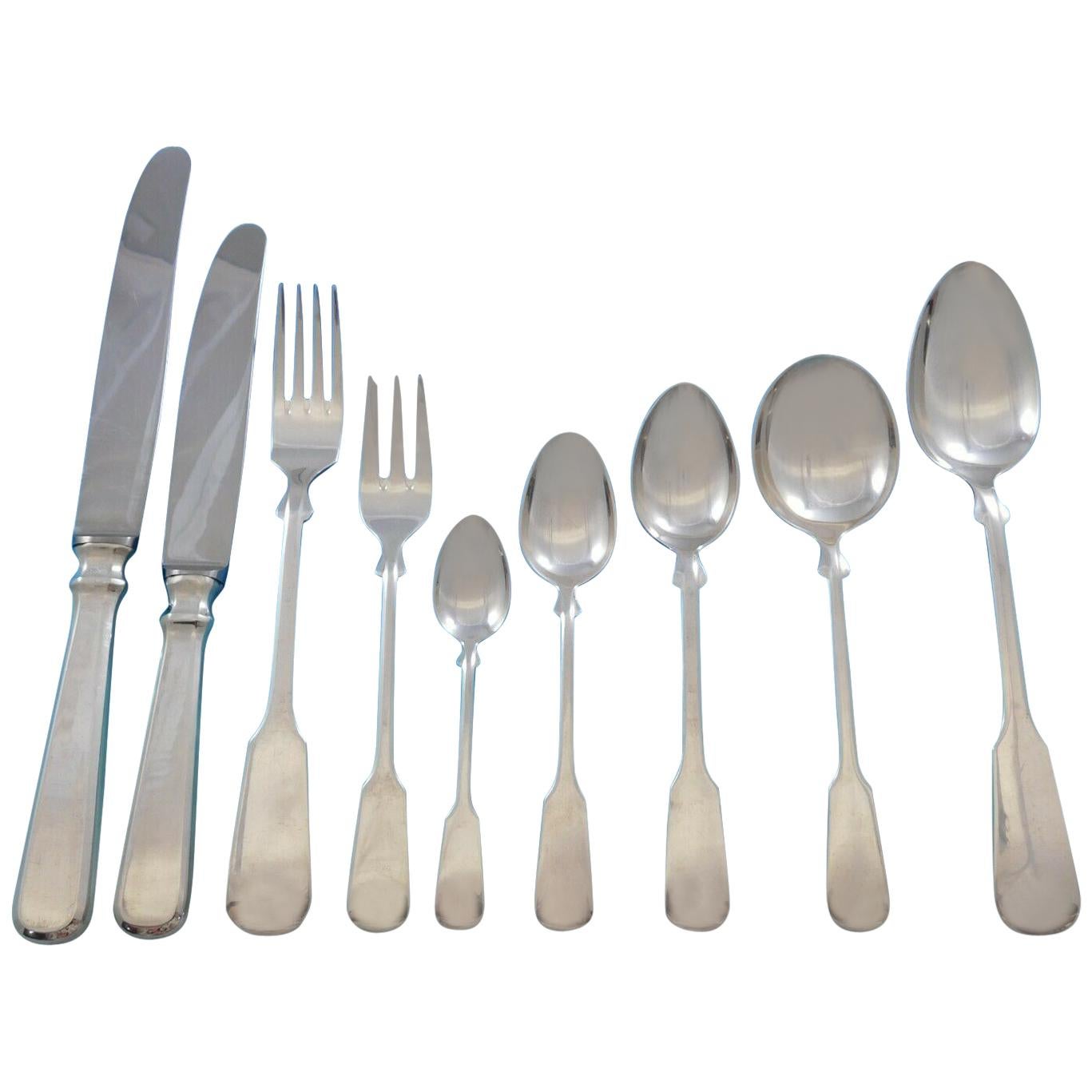 Alt Spaten by Robbe & Berking Germany 800 Silver Flatware Service Set 73 Pcs For Sale