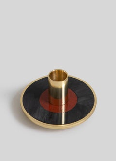 Alta Candle Holder in Brass with Precious Stone, Viya by Vikram Goyal