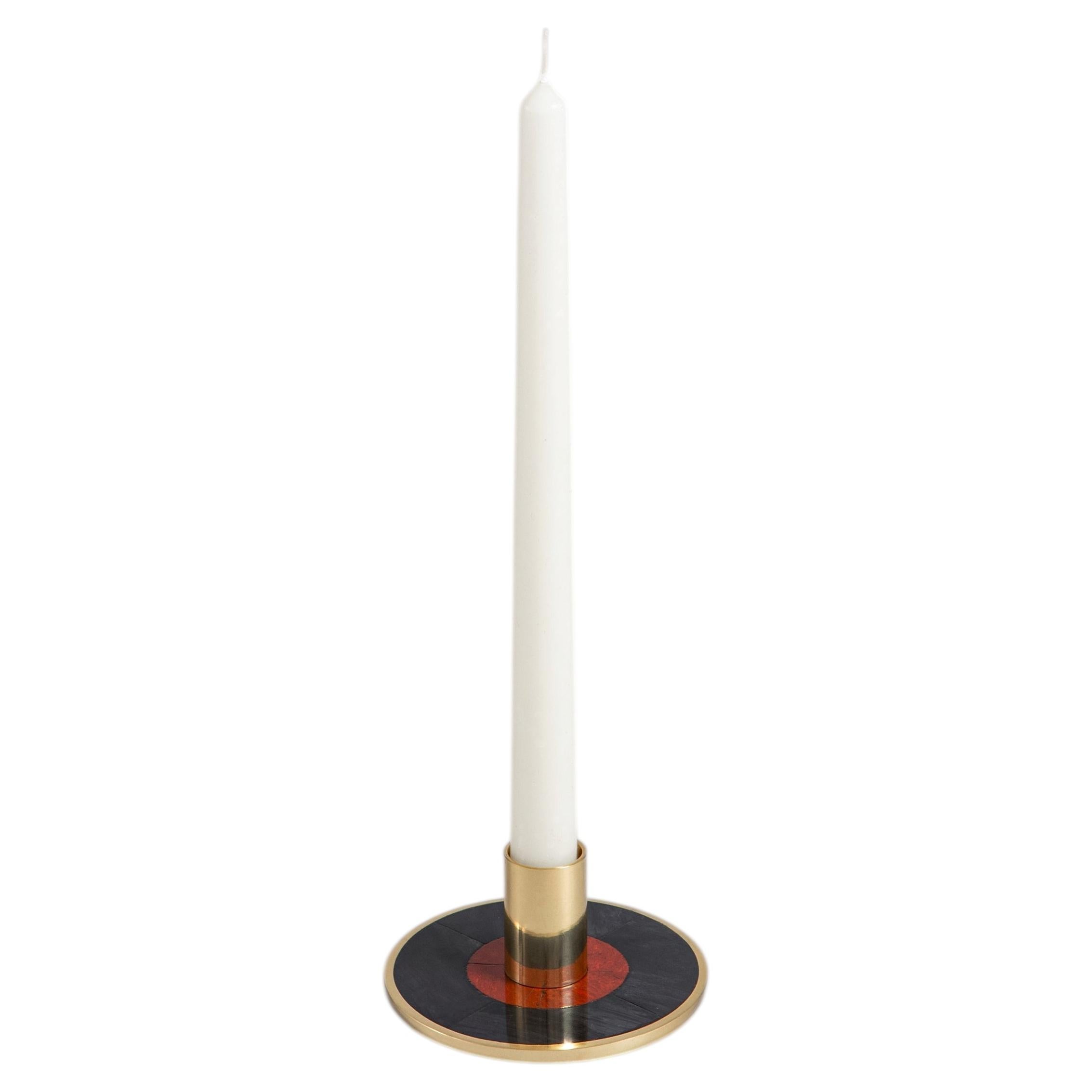 Alta Candle Holder in Brass with Precious Stone, Viya by Vikram Goyal For Sale