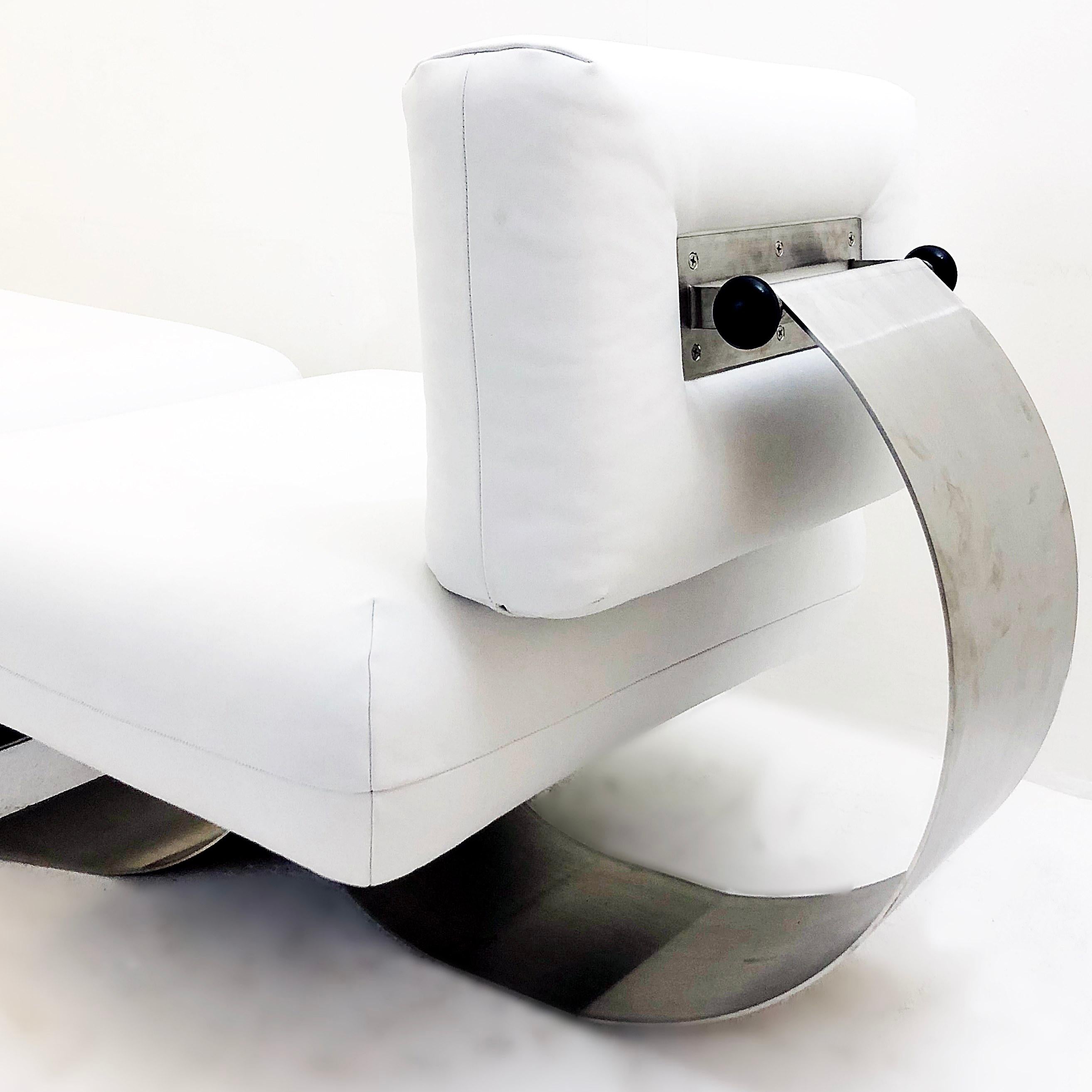 Alta Chair And Ottoman By Oscar Niemeyer White Leather At 1stdibs