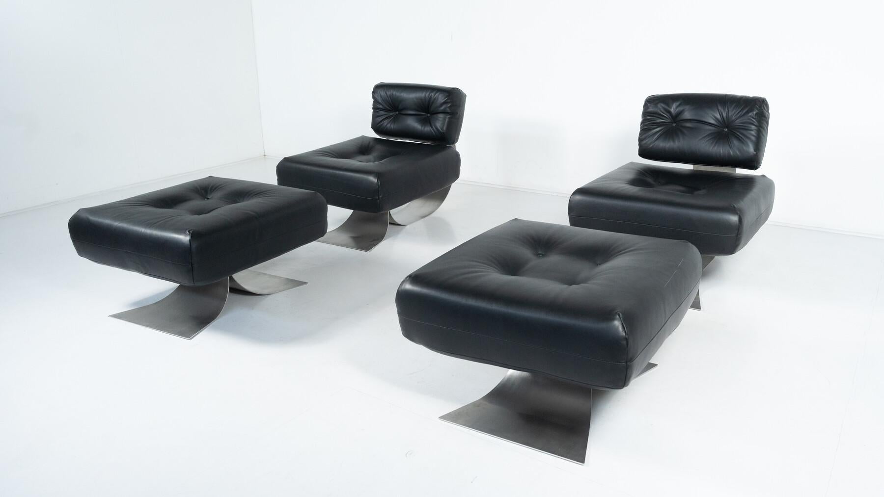 Loungesessel und Ottomane „Alta“ von Oscar Niemeyer für Mobilier International 11