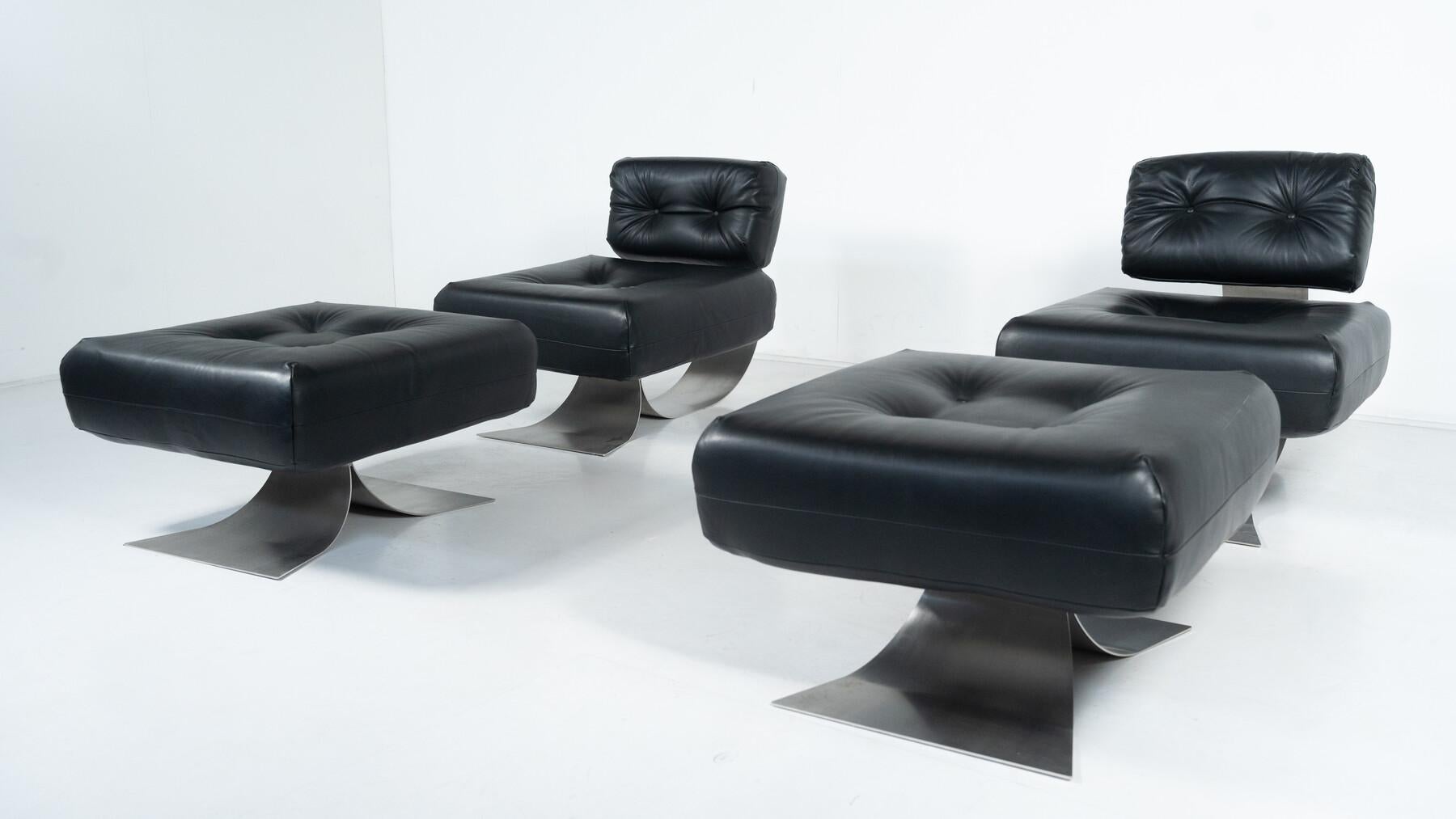 Loungesessel und Ottomane „Alta“ von Oscar Niemeyer für Mobilier International 13