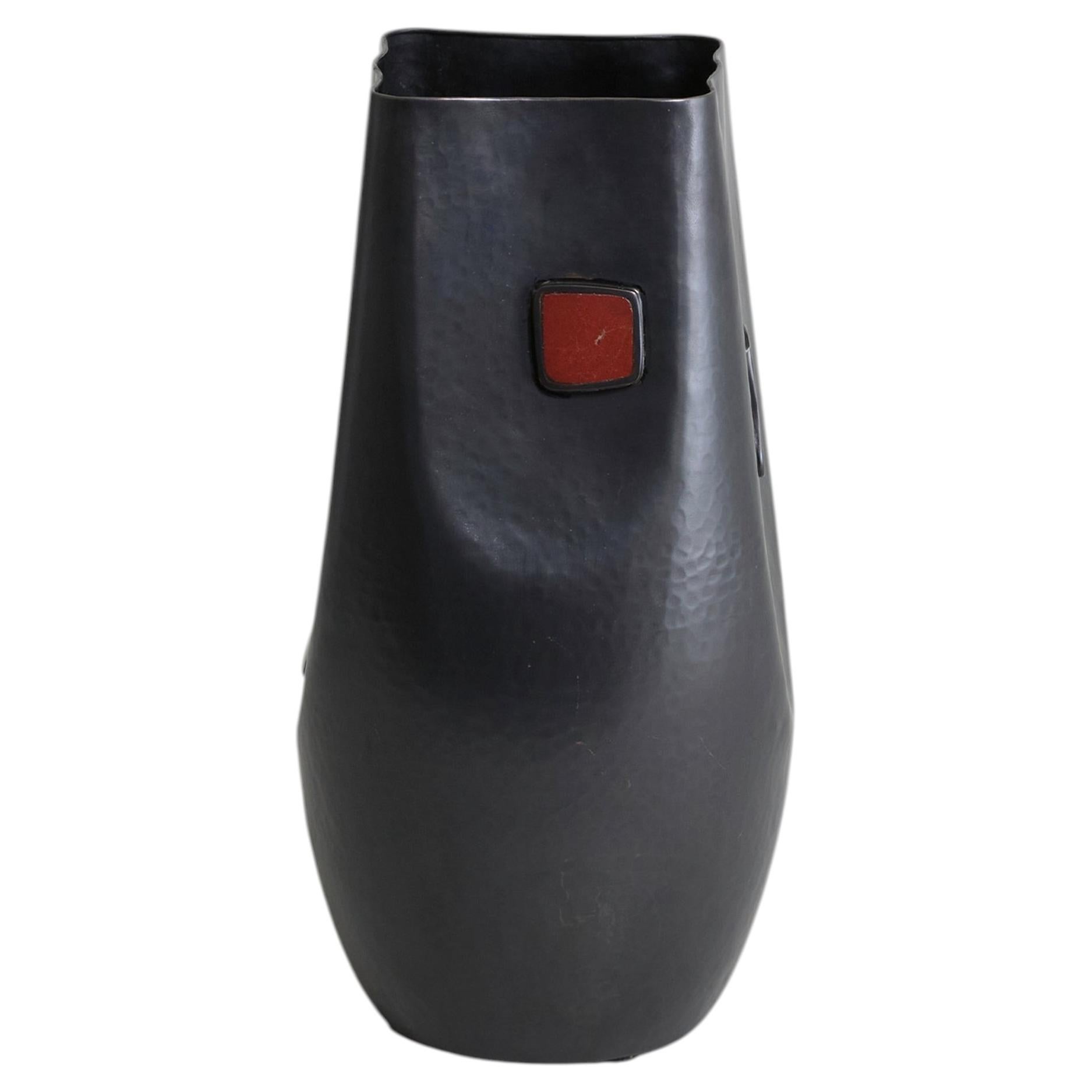 Brass Vase with Semi Precious Inserts, Alta Large, Viya by Vikram Goyal For Sale