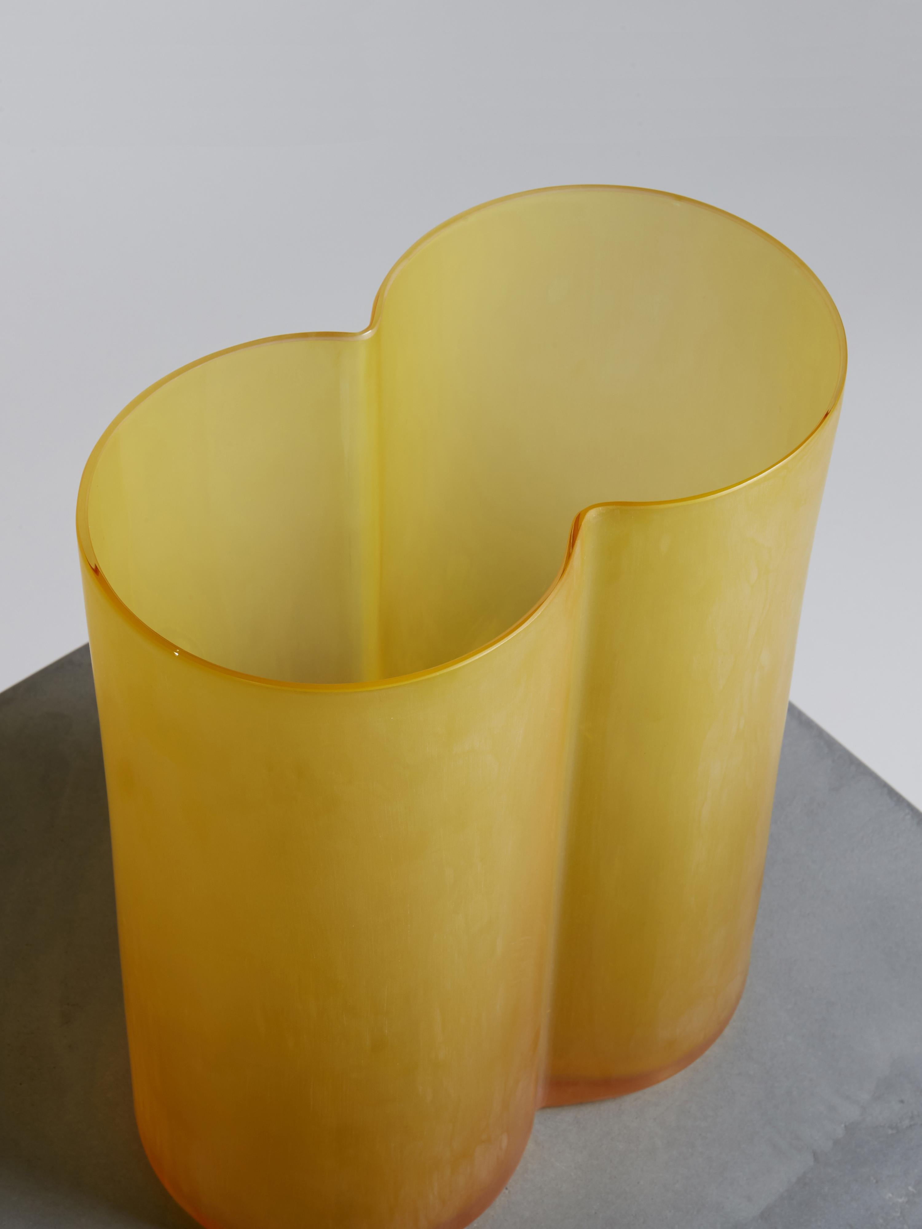 Italian Altabella 23, Portare Acqua Al Mare Ochre Yellow Vase by Calori & Maillard For Sale