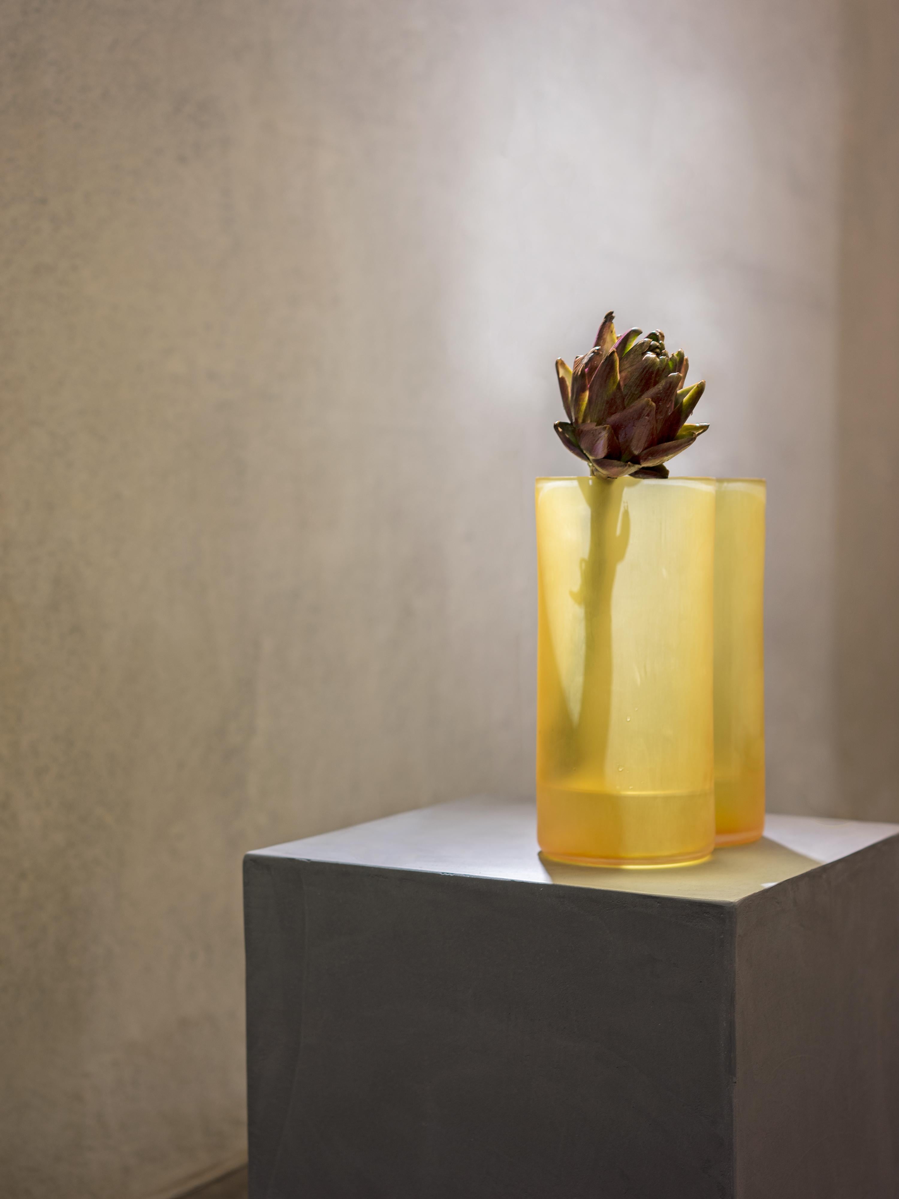 Contemporary Altabella 23, Portare Acqua Al Mare Ochre Yellow Vase by Calori & Maillard For Sale