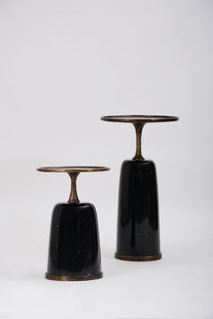 Altai Low Cast Bronze and Black Marquina Marble Side Table by Elan Atelier