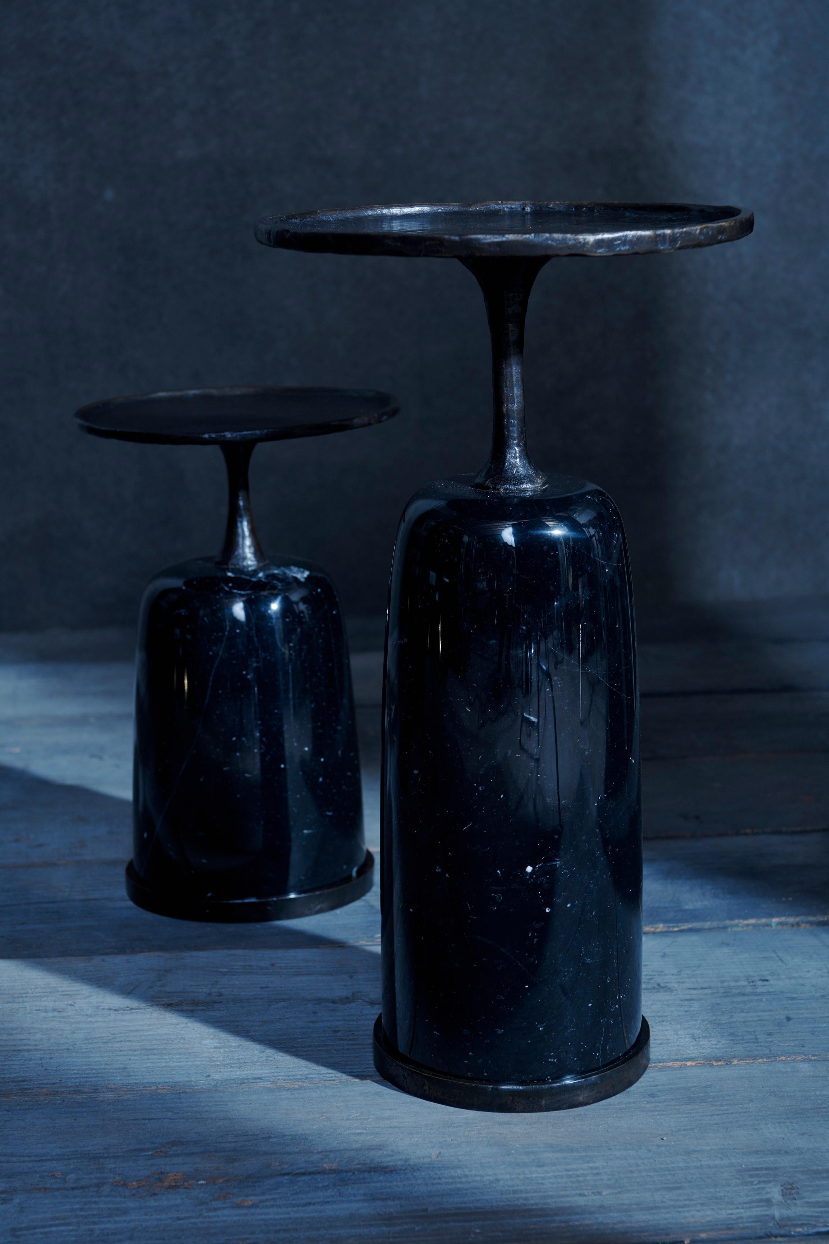 Altai Low Cast Bronze and Black Marquina Marble Side Table by Elan Atelier 1