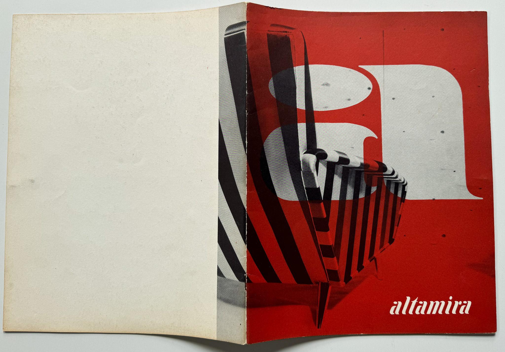 Catalogue du milieu des années 1950 pour le célèbre centre de design Altamira, situé au 18 E 50th St à New York, l'un des principaux lieux aux États-Unis pour le design italien haut de gamme. Altamira a commandé à Gio Ponti, en 1953, une ligne de