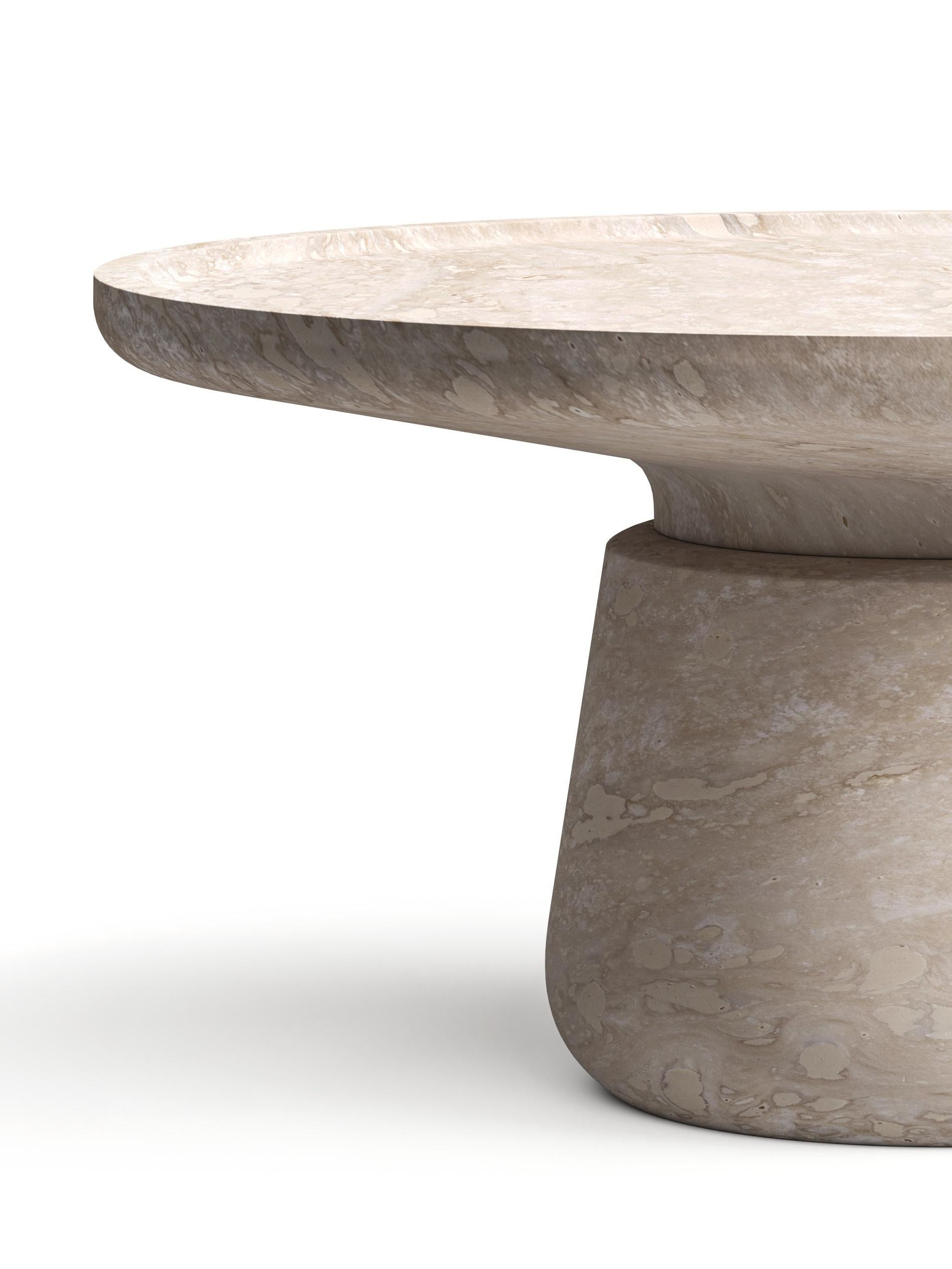 Modern Altana Large Travertino Side Table by Ivan Colominas For Sale