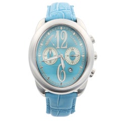 Altanus Flores Chrono Steel Sky Blue Dial Quartz Ladies Watch 7826-LBLBL