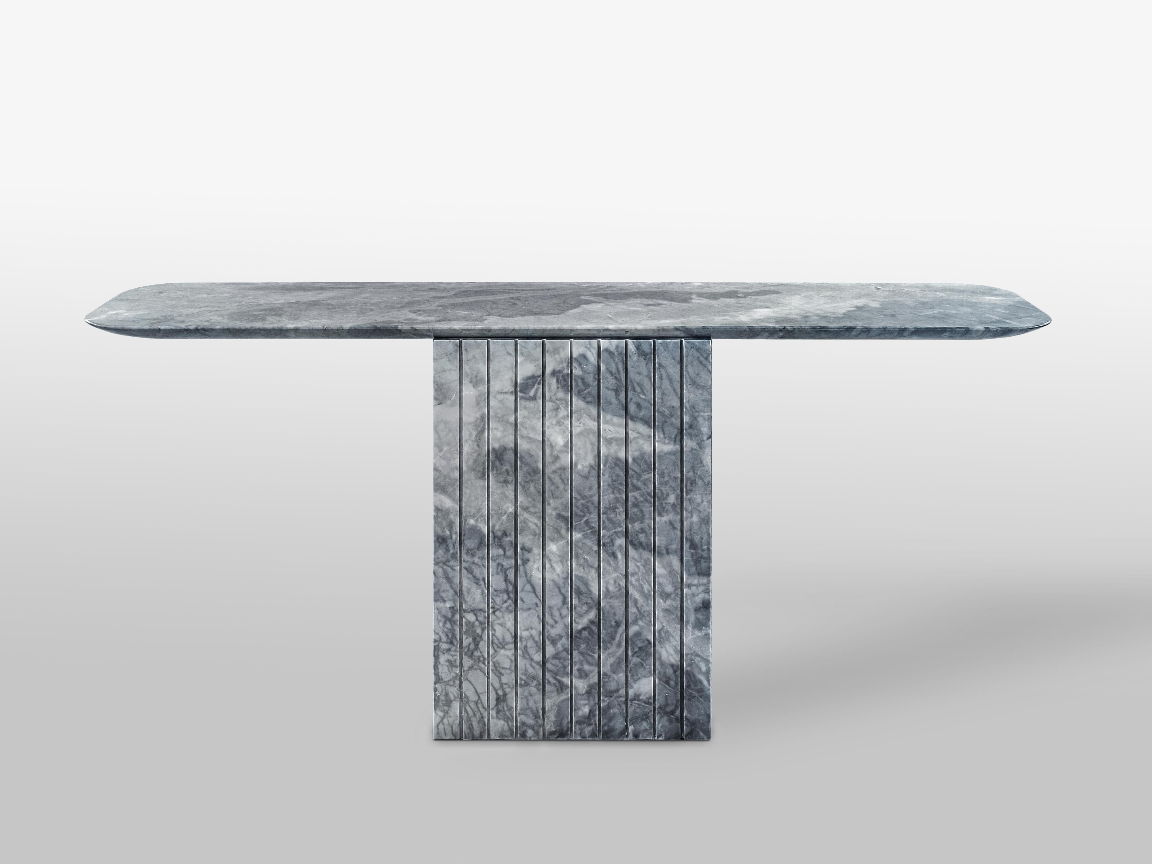 Altar Apuan Clouds Stone Console by Etamorph
Dimensions: D 35 x W 170 x H 76 cm.
Materials: Apuan Clouds Stone

Available in different stone options. Please contact us. 

ETAMORPH is a NYC-based design boutique studio specializing in contemporary