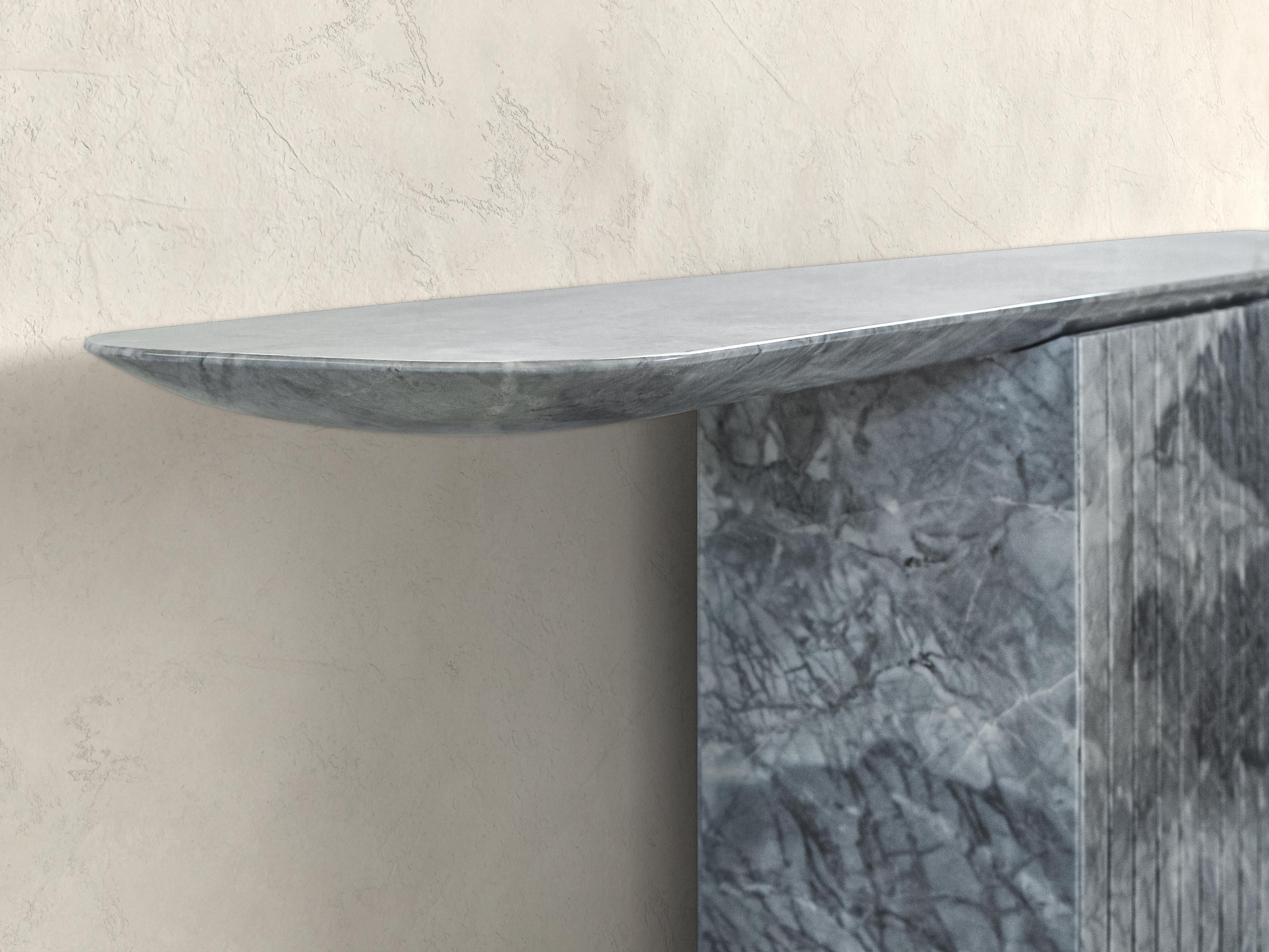 Post-Modern Altar Apuan Clouds Stone Console by Etamorph For Sale