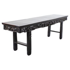 Altar bench in black lacquered woodQing dynasty - China - 19th century