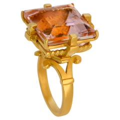 Altar of Eros Ring in 18 Karat Gold with 23.45ct Peachy Pink Brazilian Morganite