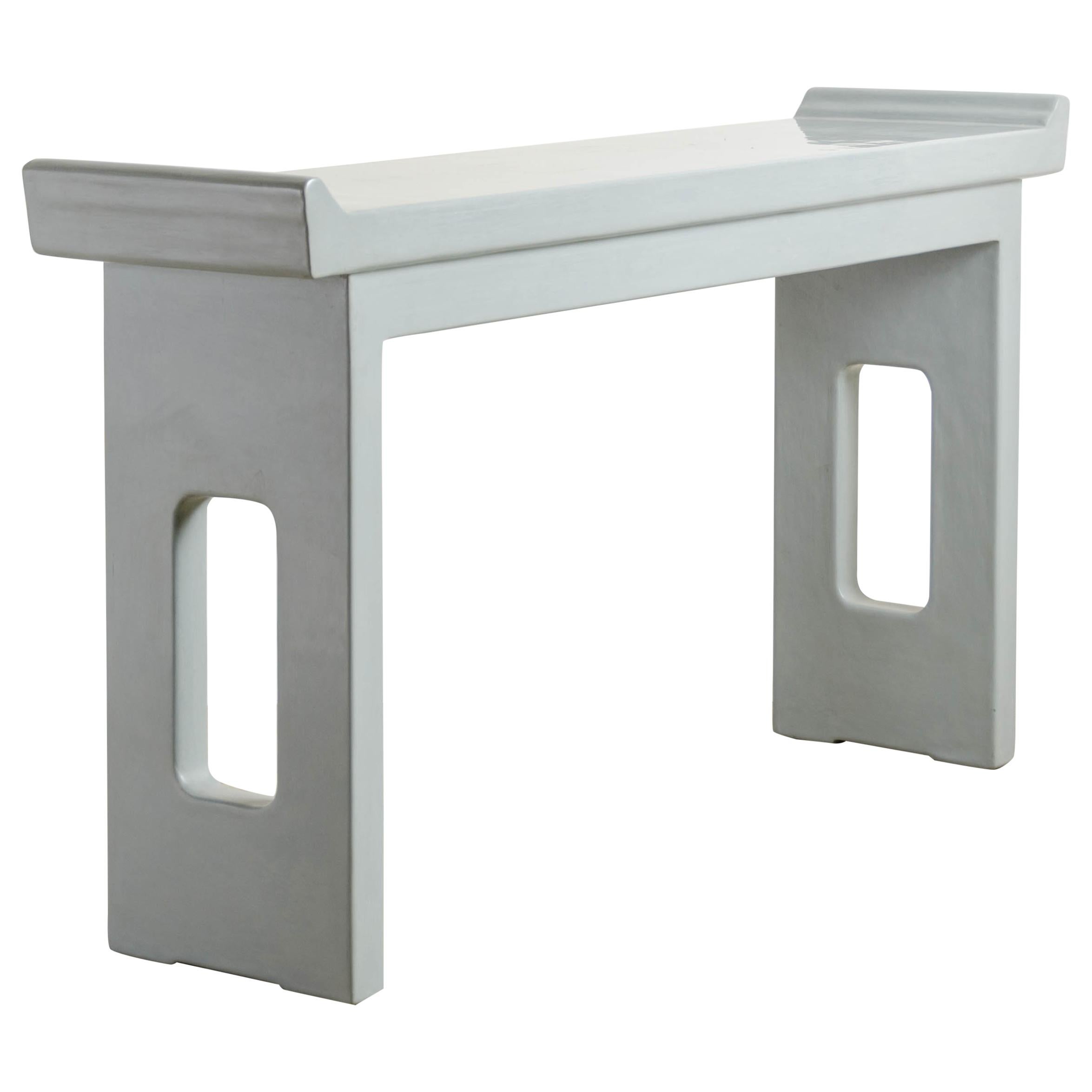 Altar Table, Grey Lacquer by Robert Kuo, Handmade, Limited Edition