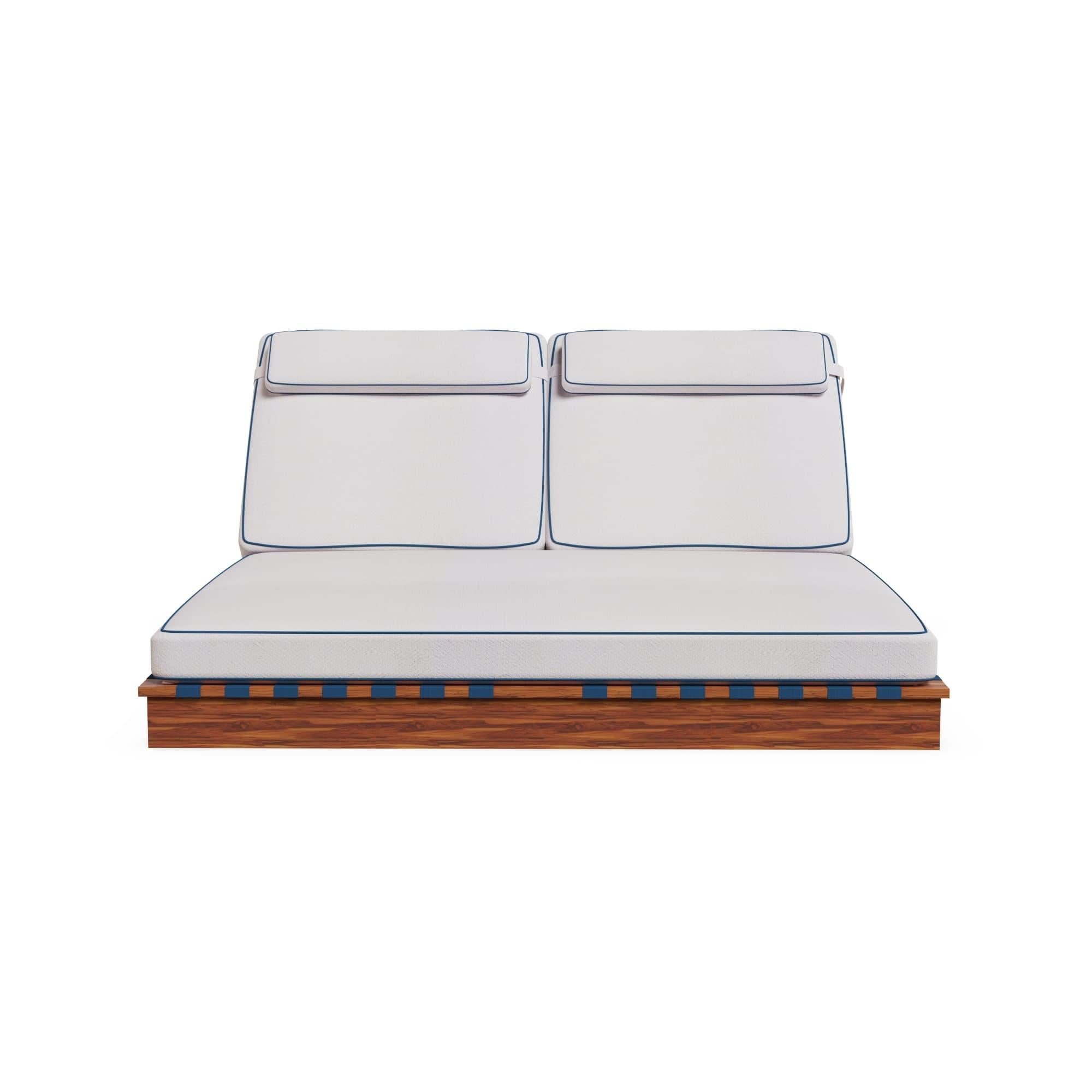 Portoghese Lettino Altea Doppio per Esterni con Schienale in Corde Intrecciate in vendita