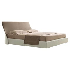 Altea Queen Bed Giorgetti Designed By Carlo Colombo w/ Leather & Fabric