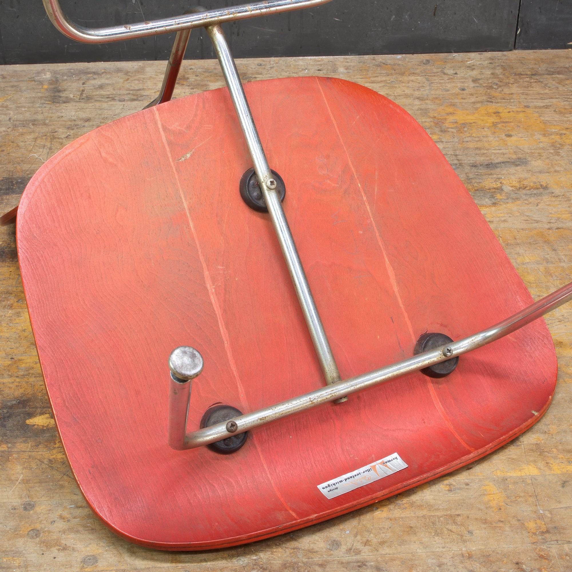 Stained 1950 Red Analine Plywood Eames Lounge Chair Herman Miller LCM added JFK Bolts
