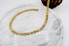 Alternating Diamond 18K Gold Panther Link Necklace