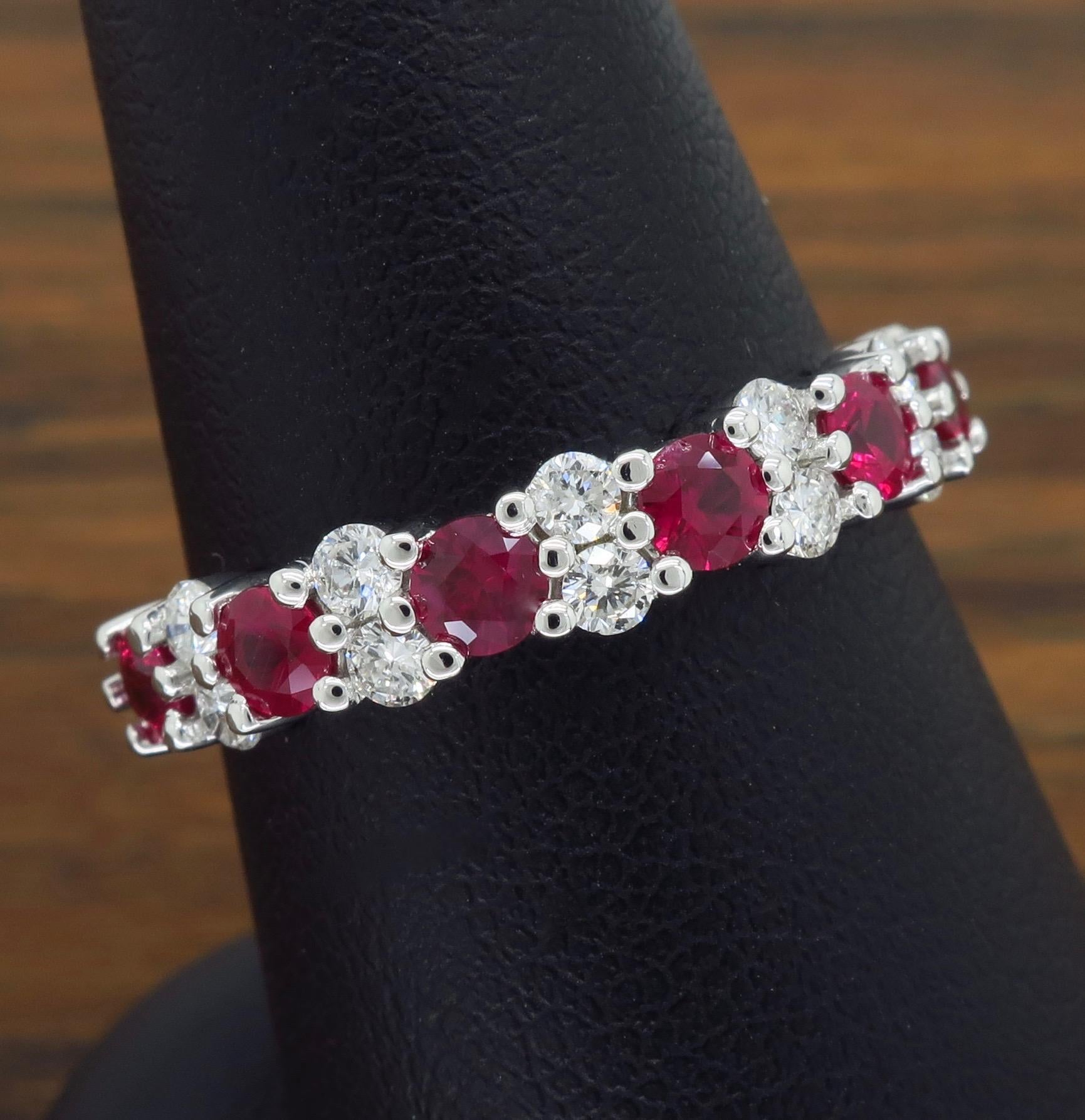 Alternating Diamond and Ruby Ring 1