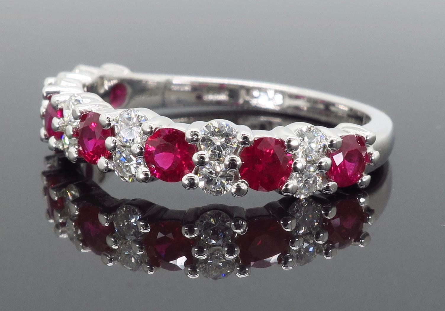 Alternating Diamond and Ruby Ring 3