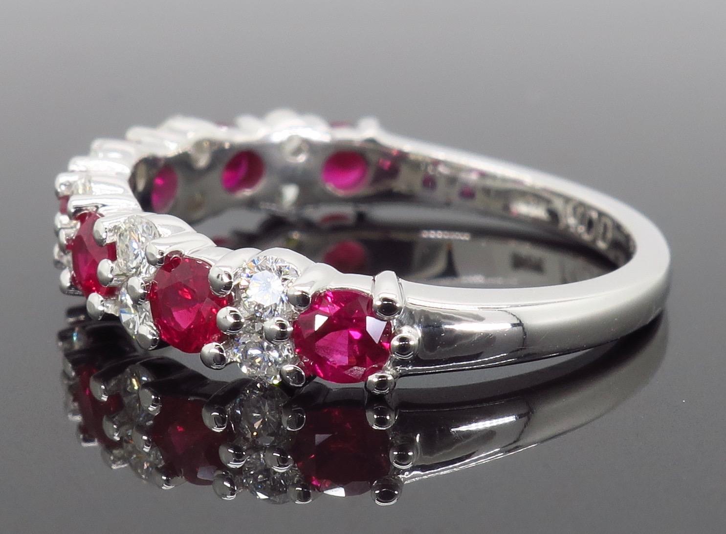 Alternating Diamond and Ruby Ring 4