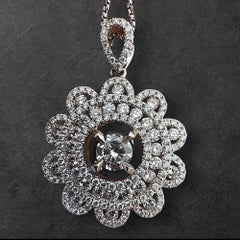 Alternating Diamond Halo Pendant