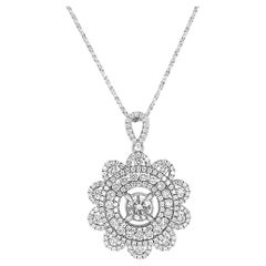 Alternating Diamond Halo Pendant