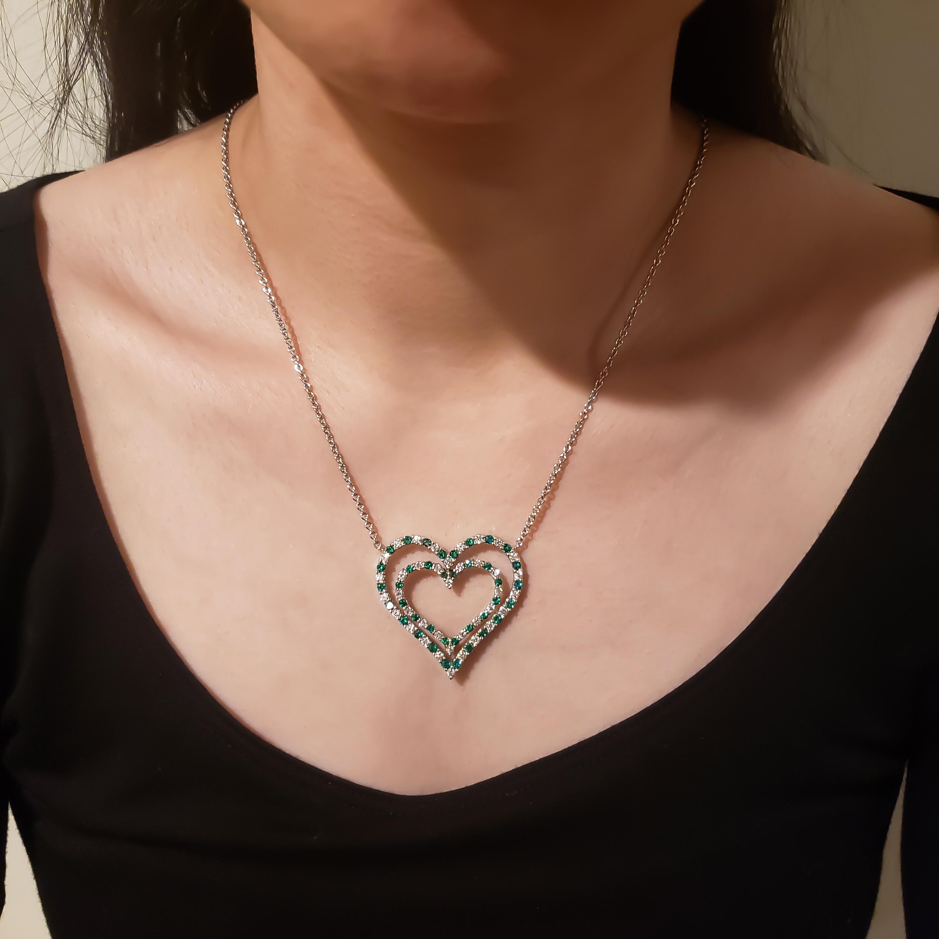 emerald heart necklace gold