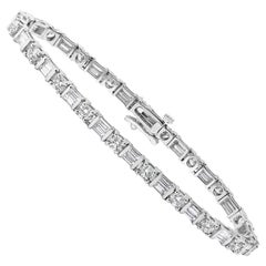 Roman Malakov, Tennisarmband mit 5,82 Karat abwechselnd gemischtem Diamanten im Mischschliff