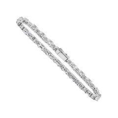 Roman Malakov 6.60 Carats Total Mixed Cut Alternating Diamond Tennis Bracelet